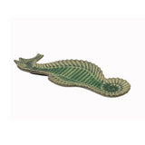 Artistic Green Glaze Ceramic Decorative Seahorse Shape Display Plate ws3871S