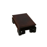6.5" Brown Wood Rectangular Ru Yi Scroll Leg Display Stand Riser Easel ws4148BS