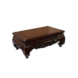 17" Reddish Brown Wood Rectangular Dragon Crawl Legs Display Stand Riser ws4198S