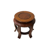 7" Light Brown Wood Round 8.5"Tall 5 Legs Display Stand Riser ws4199S