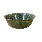 Vintage Chinese Natural Green Stone Round Bowl Display Art ws4311S