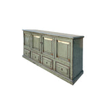 Distressed Gloss Gray 4 Doors Drawers Credenza Sideboard Console Cabinet ws4347S