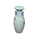 23.5" Vintage Blue White Scenery Porcelain Ru Yi Ear Art Vase ws4430S