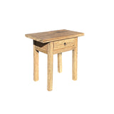 Natural Wood Minimalistic Rough Grain Wood Side Table Pedestal ws4466S