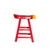 Sharp Red Yellow Fish Shape Seat Top Wood Tall Bench Stool ws4475S