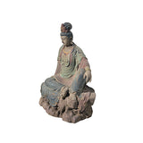 Vintage Chinese Cross Legs Guan Yin Bodhisattva Wood Statue ws4529S