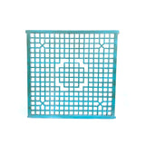 Vintage Rustic Teal Blue Grid Geometric Wood Wall Panel ws4553S