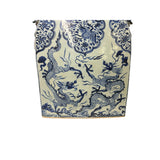 Chinese Blue White Porcelain Dragons Phoenix Square Flat Vase ws4559S