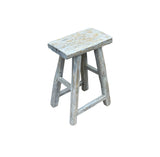Rustic Raw Rough Wood Grain Rectangle Slim Stool Bench Side Table ws4583S