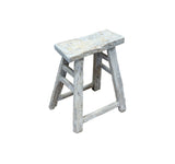 Rustic Raw Rough Wood Grain Rectangle Slim Stool Bench Side Table ws4584S