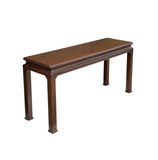 Chinese Chinoiserie Brown Finished Grass Cloth Altar Foyer Side Console Table ws4588S