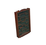 Chinese Brown Rectangular Glass Door Wall Mount Curio Display Chest ws4589S