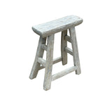 Rustic Raw Rough Wood Grain Rectangle Slim Stool Bench Side Table ws4612S FF