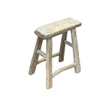 Rustic Raw Rough Wood Grain Rectangle Slim Stool Bench Side Table ws4615S 11