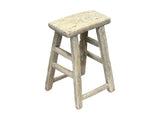 Rustic Raw Rough Wood Grain Rectangle Slim Stool Bench Side Table ws4616S 12