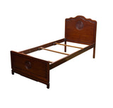 Chinese Oriental Simple Brown Solid Wood Full Size Single Bed Frame ws4622S