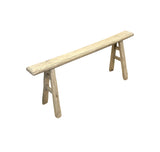 Raw Rough Wood Grain Rectangle Long Slim Stool Bench Side Table ws4630S 13