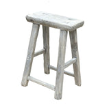 Rustic Raw Rough Wood Grain Rectangle Slim Stool Bench Side Table ws4636S AA