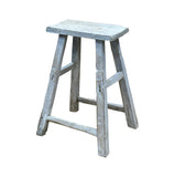 Rustic Raw Rough Wood Grain Rectangle Slim Stool Bench Side Table ws4638S CC