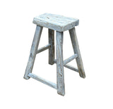 Rustic Raw Rough Wood Grain Rectangle Slim Stool Bench Side Table ws4639S DD