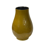 Oriental Mustard Yellow Glaze Simple Clean Shape Ceramic Art Vase Jar ws4660S