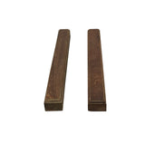 Chinese Pair Natural Wood Grain Patina Rectangular Paperweights ws4680S