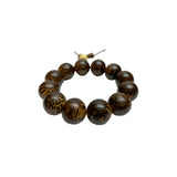Natural Scale Dots Pattern Wood Beads Hand Rosary Praying Bracelet ws4687S