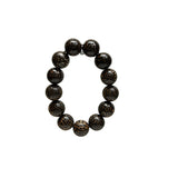 Oriental Natural Dark Brown Wood Marks Beads Hand Rosary Praying Bracelet ws4694S