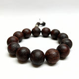 Chinese Rosewood Carved Beads Hand Rosary Praying Bracelet ws4697S