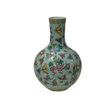 Orient Celadon Green Color Butterflies Pottery Ceramic Vase ws4698S
