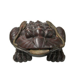 Vintage Chinese Brown Metal Toad Frog Coins FengShui Figures ws4703S