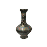 Orient Bronze Glaze Dragon Handle Color Floral Motif Ceramic Vase ws4717S