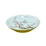Chinese Pink Blossom Flower White Porcelain Plate Display Art ws4722S