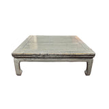 Chinese Distressed Gray Low Square Coffee Kang Table Stand ws4738S
