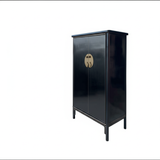 Distressed Black Moon Face Doors Slope Side Shape Storage Cabinet ws4745S