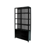 Black Lacquer Bars 4 Drawers Zen Minimalist Bookcase Display Cabinet ws4749S
