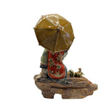 Chinese Porcelain Qing Style Dressing Umbrella Lady Figure ws4770S