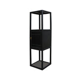 Chinese Black Slim Narrow Open Display Storage Corner Cabinet ws4773S