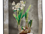 Chinese Daffodil Flower Vase Embroidery Scroll Painting Wall Art ws4777S