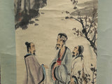 Oriental 3 Scholars Ink Brush Color Scroll Painting Wall Art ws4782S