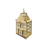 Western House Shape Light Cream Color Wood Birdcage Display ws4798S