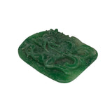 Natural Green Stone Kirin Motif Carving Display Plaque Art ws4803S