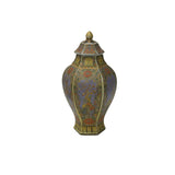 Handmade Chinese Porcelain Hexagonal Pagoda Vase with Lid – Floral & Bird Motif ws4841S