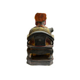 Vintage Chinese Wooden Carved Home Guardian Fortune Deity Figure ws4860S