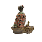 Chinese Porcelain Qing Style Dressing Drinking Tea Lady Figure ws4843S