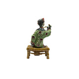 Chinese Porcelain Qing Style Dressing Sitting Bench Bird Lady Figure ws4848S