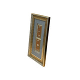 Vintage Chinese Floral Embroidery Fabric Piece Framed Wall Art ws4870S