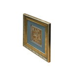 Vintage Chinese Floral Embroidery Fabric Piece Framed Wall Art ws4872S
