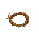 Chinese Brown Wood Beads Carved Into Skull Masks Look Chain ws4875S