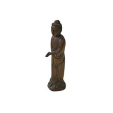 Chinese Boxwood Ancient Dressing Lady Holding Scroll Display Statue ws4899S